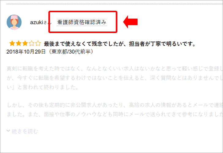資格証明書を確認済みの看護師