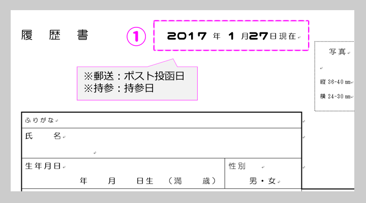 履歴書の日付についての書き方・注意点