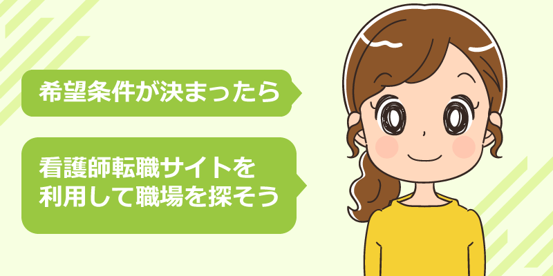 看護師転職サイトを利用し条件に合う病院・施設を探す