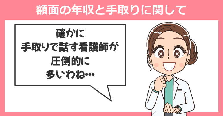 看護師が間違う額面の年収と手取りに関して