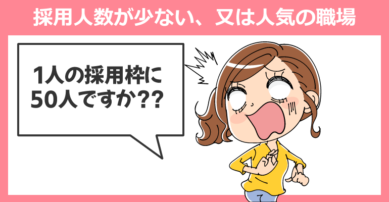 人気病院の看護師面接で倍率が高い様子