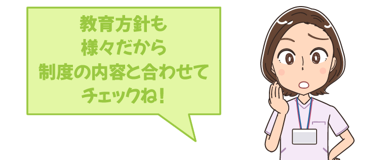 教育方針・教育体制を調べておく