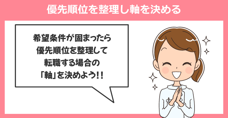 看護師の転職希望条件から優先順位を整理し軸を決める