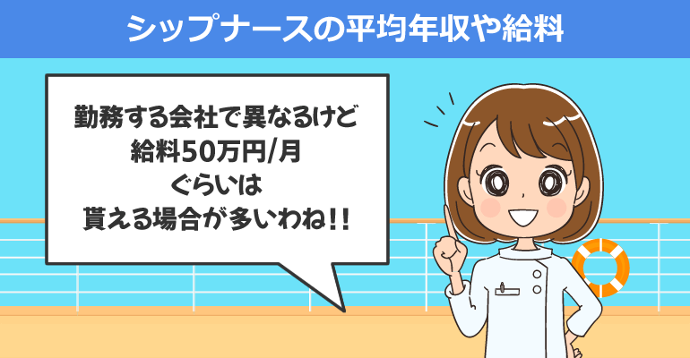 シップナースの平均年収や給料