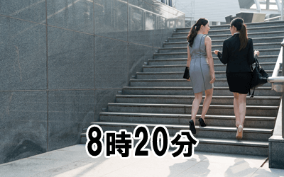 8時20分:始業開始・申し送り