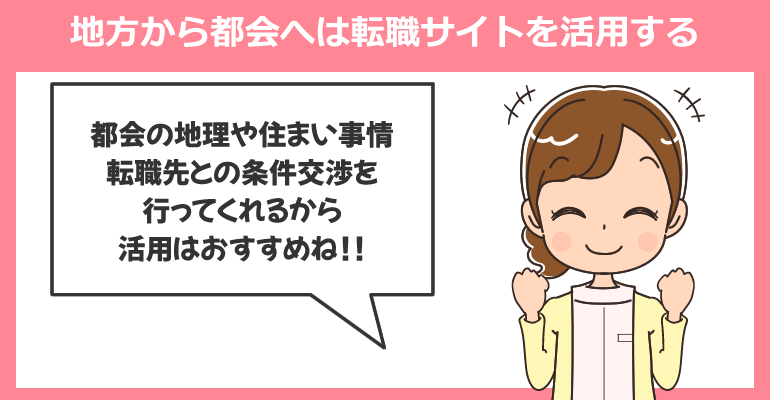 地方から都会への看護師求人を探す場合は転職サイトを活用する